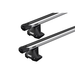 Thule 7105 SlideBar Evo Silver 2 Bar Roof Rack for GMC Sierra 1500 Crew Cab 4dr Ute with Bare Roof (2019 onwards) - Clamp Mount