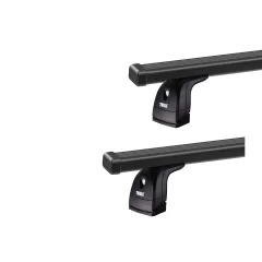 Thule 751 SquareBar Evo Black 2 Bar Roof Rack for LDV Maxus SWB Lo Roof with Factory Mounting Point (2005 onwards) - Factory Point Mount