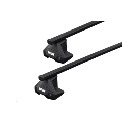 Thule 7105 SquareBar Evo Black 2 Bar Roof Rack for GMC Sierra 4dr Ute with Bare Roof (2014 to 2018) - Clamp Mount
