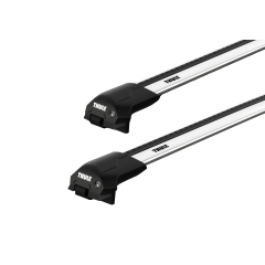 Thule WingBar Edge Silver 2 Bar Roof Rack for Audi A4 Allroad 5dr Wagon with Raised Roof Rail (2019 onwards) - Raised Rail Mount