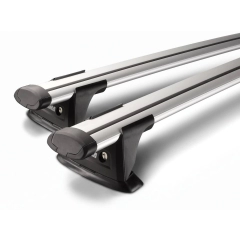 Yakima Aero ThruBar Silver 2 Bar Roof Rack for Audi A6 Allroad 5dr Wagon with Raised Roof Rail (2018 onwards) - Raised Rail Mount