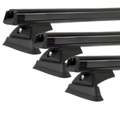 Rhino Rack JC-03478 Heavy Duty RX300L Black 3 Bar Rhino-Rack Backbone Roof Rack for Jeep Wrangler JK Unlimited 4dr SUV with Rain Gutter (2007 to 2019) - Custom Point Mount
