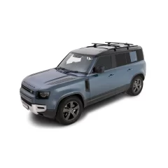 Rhino Rack JC-01410 Vortex RCL Black 2 Bar Roof Rack for Land Rover Defender 110 Gen2 5dr SUV with Factory Fitted Track (2020 onwards) - Factory Point Mount