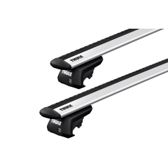 Thule 7104 WingBar Evo Silver 2 Bar Roof Rack for Great Wall Cannon 4dr Ute with Raised Roof Rail (2020 onwards) - Raised Rail Mount