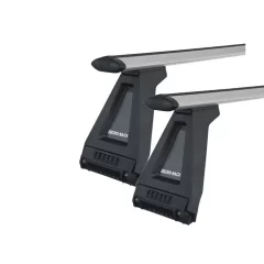 Rhino Rack JA2814 Vortex RL210 Silver 2 Bar Roof Rack for LAND ROVER Defender 4dr Ute with Rain Gutter (1993 to 2020)