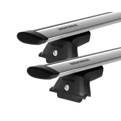 Yakima JetStream Silver 2 Bar Roof Rack for Tesla Model S with glass roof 5dr Hatch with Bare Roof (2013 onwards) - Factory Point Mount
