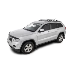 Rhino Rack JA9565 Vortex RCL Silver 2 Bar Roof Rack for Jeep Grand Cherokee WK2 Steel Rails 5dr SUV with Flush Roof Rail (2011 onwards) - Factory Point Mount