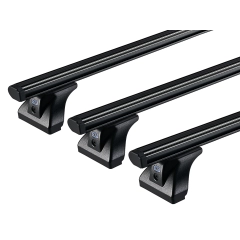 CRUZ Cargo Black 3 Bar Roof Rack for Dacia Dokker 4dr Van with Factory Mounting Point (2012 onwards) - Factory Point Mount