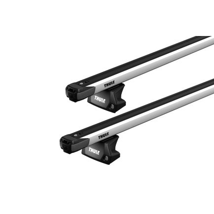 Thule SlideBar Evo Silver 2 Bar Roof Rack for BMW 2 Series 5dr Wagon with Flush Roof Rail (2014 to 2021)