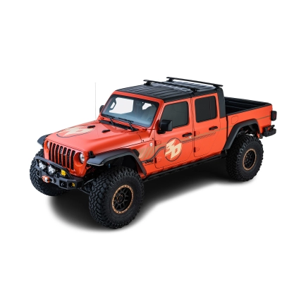 Rhino Rack JC-00295 - Vortex Black 2 Bar Rhino-Rack Backbone Roof Rack with RCL Legs for JEEP Gladiator 4dr 4dr Ute from 2020