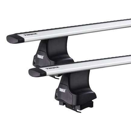 Thule 754 WingBar Rapid System Silver 2 Bar Roof Rack for Chery A3/J3 4dr Sedan with Bare Roof (2008 onwards) - Clamp Mount