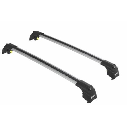 Turtle Air2 Silver 2 Bar for Jeep Grand Cherokee WK2 Steel Rails 5dr SUV with Flush Roof Rail (2011 to 2021)