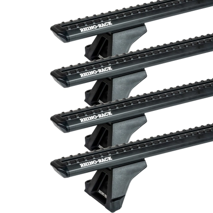 Rhino Rack JC-05264 Sportz RLTF Black 4 Bar Roof Rack for Mercedes Benz Sprinter NCV3 4dr MWB High Roof with Factory Mounting Point (2006 to 2018) - Factory Point Mount