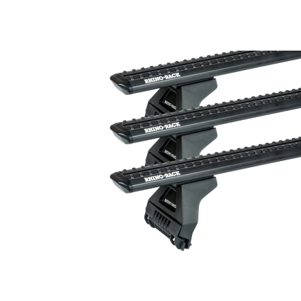 Rhino Rack JC-05187 Sportz RL110 Black 3 Bar Roof Rack for Jeep Wrangler JL 4dr SUV with Rain Gutter (2019 onwards) - Gutter Mount