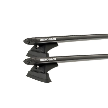 Rhino Rack JC-01320 Vortex RCL Black 2 Bar Rhino-Rack Backbone Roof Rack for Jeep Wrangler JK 2dr SUV with Rain Gutter (2007 to 2019) - Custom Point Mount
