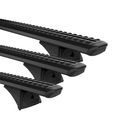 Rhino Rack JC-05001 Sportz RX300H Black 3 Bar Roof Rack for Nissan Patrol Y62 5dr SUV with Bare Roof (2012 onwards) - Factory Point Mount