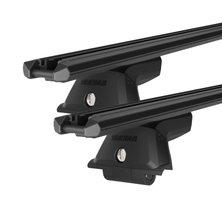 Yakima TrimHD Thru bar Black 2 Bar Roof Rack for JEEP Grand Cherokee WK2 Steel Rails 5dr SUV with Factory Mounting Point (2011 onwards)
