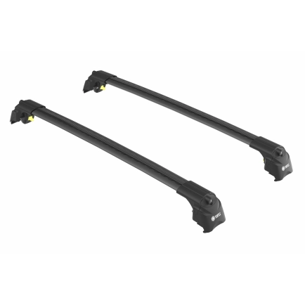 Turtle Air2 Black 2 Bar for Jeep Grand Cherokee WK2 Steel Rails 5dr SUV with Flush Roof Rail (2011 to 2021)