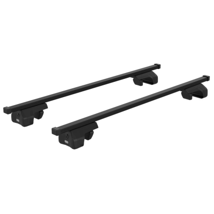 CRUZ Euro 2 Bar Roof Rack for Dacia Duster 5dr SUV with Raised Roof Rail (2010 to 2013) - Raised Rail Mount