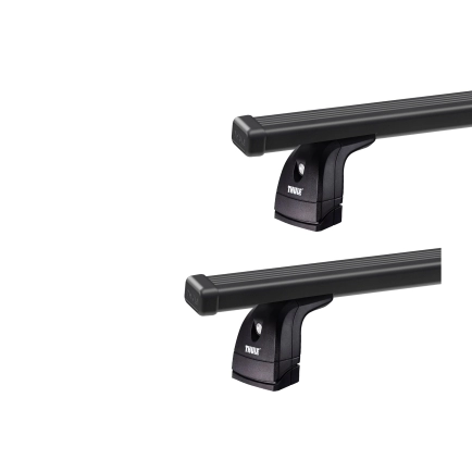 Thule 751 SquareBar Evo Black 2 Bar Roof Rack for Mercedes Benz C Class W205 Glass Roof 2dr Coupe with Bare Roof (2016 onwards) - Factory Point Mount