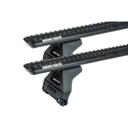 Rhino Rack JC-05186 Sportz RL110 Black 2 Bar Roof Rack for Jeep Wrangler JL 4dr SUV with Rain Gutter (2019 onwards) - Gutter Mount