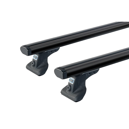 CRUZ Cargo Black 2 Bar Roof Rack for Nissan Navara D22 4dr Ute D22 with Bare Roof (1997 to 2015) - Clamp Mount
