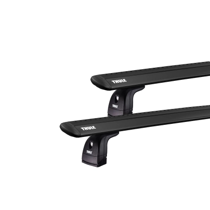 Thule 751 WingBar Evo Black 2 Bar Roof Rack for Mercedes Benz C Class W205 Glass Roof 2dr Coupe with Bare Roof (2016 onwards) - Factory Point Mount