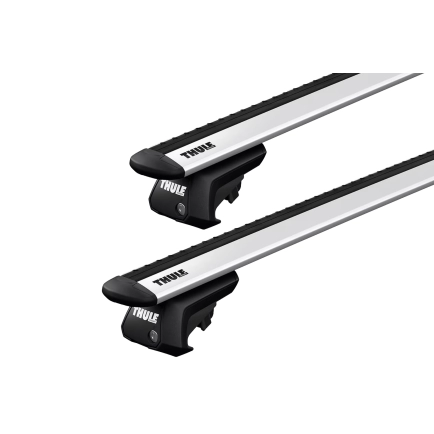 Thule 7104 WingBar Evo Silver 2 Bar Roof Rack for Nissan Pathfinder R53 5dr SUV with Raised Roof Rail (2021 onwards) - Raised Rail Mount