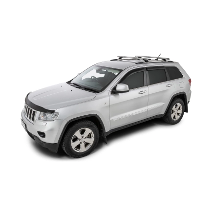 Rhino Rack JA9565 Vortex RCL Silver 2 Bar Roof Rack for Jeep Grand Cherokee WK2 Steel Rails 5dr SUV with Flush Roof Rail (2011 onwards) - Factory Point Mount