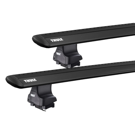 Thule 754 WingBar Rapid System Black 2 Bar Roof Rack for Chery A3/J3 4dr Sedan with Bare Roof (2008 onwards) - Clamp Mount