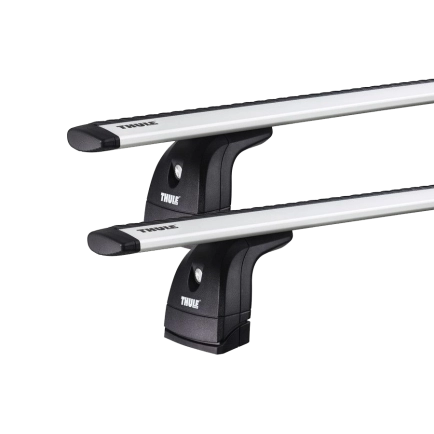 Thule 751 WingBar Evo Silver 2 Bar Roof Rack for Mercedes Benz C Class W205 Glass Roof 2dr Coupe with Bare Roof (2016 onwards) - Factory Point Mount