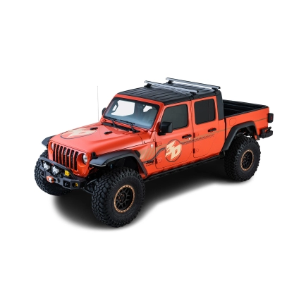 Rhino Rack JC-00296 - Heavy Duty Silver 2 Bar Rhino-Rack Backbone Roof Rack with RCL Legs for JEEP Gladiator 4dr 4dr Ute from 2020