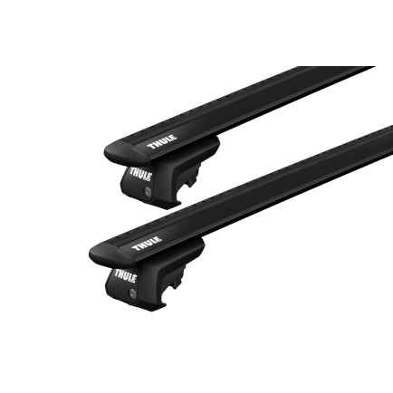 Thule 7104 WingBar Evo Black 2 Bar Roof Rack for Saab 9-5 SportCombi 5dr Wagon with Raised Roof Rail (1998 to 2009) - Raised Rail Mount