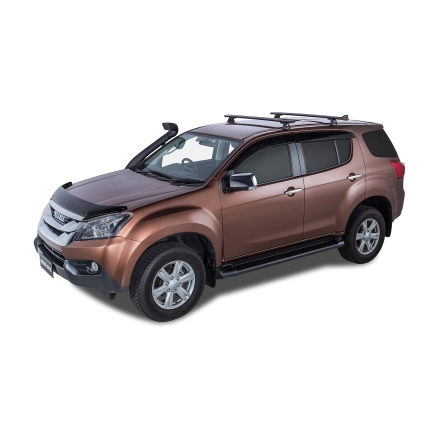 Rhino Rack JA8333 Vortex RLT600 Trackmount Black 2 Bar Roof Rack for Isuzu MU-X LS-T 5dr SUV with Raised Roof Rail (2013 to 2021) - Track Mount