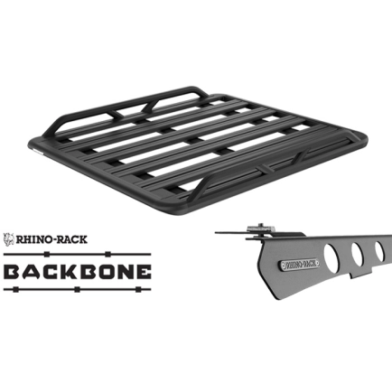 Rhino Rack JC-02183 Pioneer 6 Tradie  (1900mm x 1240mm) with Backbone for Isuzu MU-X LS-T Gen2 5dr SUV with Flush Roof Rail (2021 onwards) - Factory Point Mount