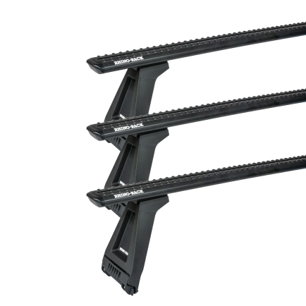 Rhino Rack JC-05065 Sportz RL210 Black 3 Bar Roof Rack for Land Rover Defender 110 5dr SUV with Rain Gutter (1990 to 2020) - Gutter Mount
