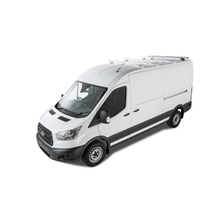Rhino Rack JA6330 Heavy Duty RLTP Silver 1 Bar Roof Rack for Ford Transit L3H3 (V) 4dr LWB High Roof with Factory Mounting Point (2014 onwards) - Factory Point Mount