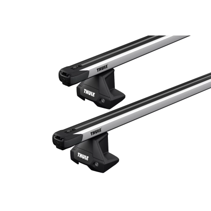 Thule SlideBar Evo Silver 2 Bar Roof Rack for KIA Cerato 4dr Sedan with Bare Roof (2018 onwards)