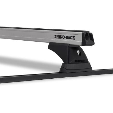 Rhino Rack JB0831 - Heavy Duty RCH Trackmount Silver 2 Bar Roof Rack for SSANGYONG Musso 4dr 4dr Ute from 2004