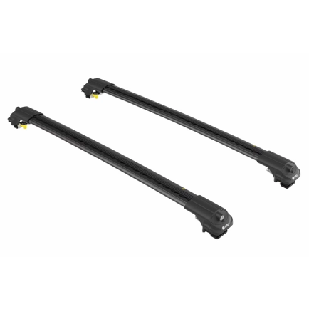 Turtle Air1 Black 2 Bar for Holden Captiva 5dr SUV with Raised Roof Rail (2006 to 2020)