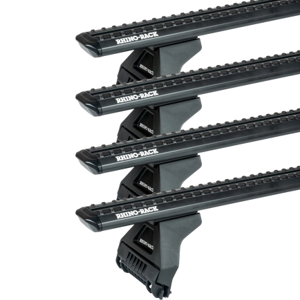 Rhino Rack JC-04757 Sportz RL110 Black 4 Bar Roof Rack for Mitsubishi L300 4dr SWB Low Roof with Rain Gutter (1980 to 2013) - Gutter Mount