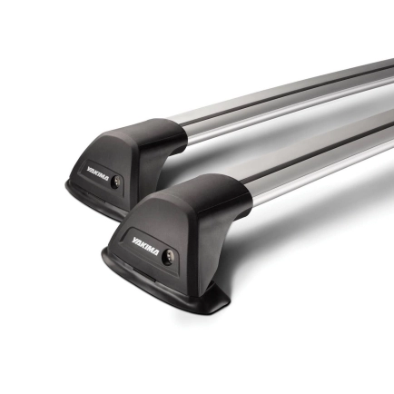 Yakima Aero FlushBar Silver 2 Bar Roof Rack for Audi A4 Allroad 5dr Wagon with Raised Roof Rail (2019 onwards) - Raised Rail Mount