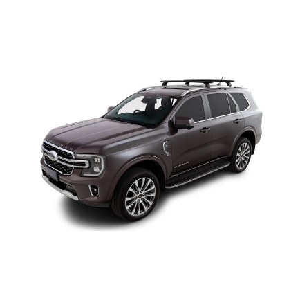 Rhino Rack JC-01993 Vortex RX200 Black 2 Bar Roof Rack for Ford Everest U704 5dr SUV with Raised Roof Rail (2022 onwards) - Flush Rail Mount