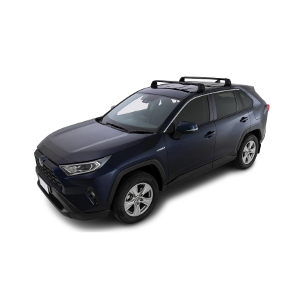 Rhino Rack RV0783B Vortex ROC25 Flush Black 2 Bar Roof Rack suits Toyota Rav 4 XA50 5dr SUV with Bare Roof (2018 onwards) - Clamp Mount