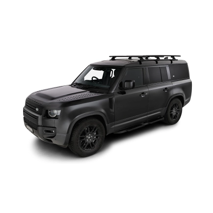 Rhino Rack JC-01926 Vortex RCL Black 3 Bar Roof Rack for Land Rover Defender 90 Gen2 3dr SUV with Factory Fitted Track (2020 onwards) - Factory Point Mount