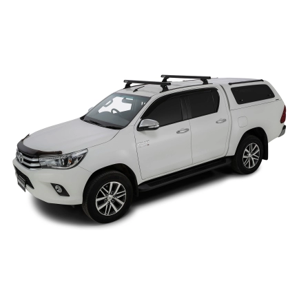 Rhino Rack JB0952 - Heavy Duty RCH Trackmount Black 2 Bar Roof Rack for TOYOTA Hilux 4dr 4dr Ute from 2015