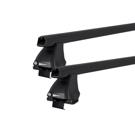 Rhino Rack JA4022 Heavy Duty 2500 Black 2 Bar Roof Rack for NISSAN Navara 4dr Ute D40 with Bare Roof (2005 to 2015)