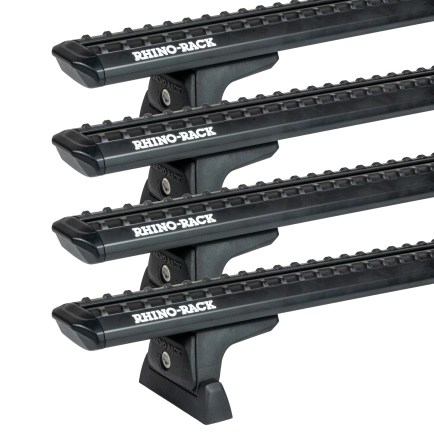 Rhino Rack JC-05268 Sportz RLT600 Black 4 Bar Roof Rack for Mitsubishi Express X82 4dr LWB with Factory Mounting Point (2020 onwards) - Factory Point Mount