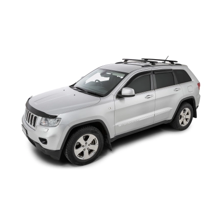 Rhino Rack JA9545 Vortex RCL Black 2 Bar Roof Rack for Jeep Grand Cherokee WK2 Steel Rails 5dr SUV with Flush Roof Rail (2011 onwards) - Factory Point Mount