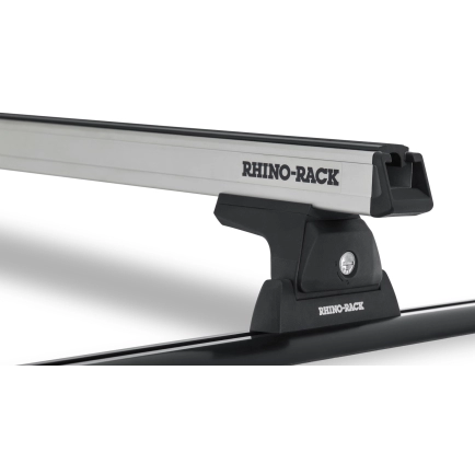 Rhino Rack JA8355 - Heavy Duty RLT600 Trackmount Silver 2 Bar Roof Rack for NISSAN Navara 4dr 4dr Ute from 2021